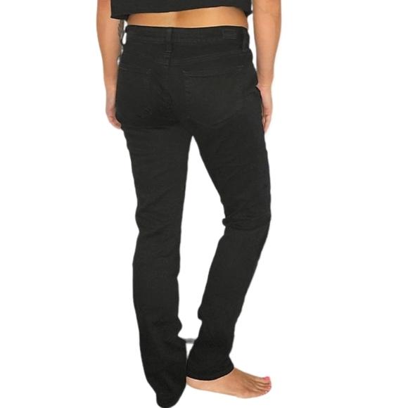 Paige Jimmy Jimmy Skinny 29 Black Midrise Jeans Sheer Panels - Picture 3 of 6
